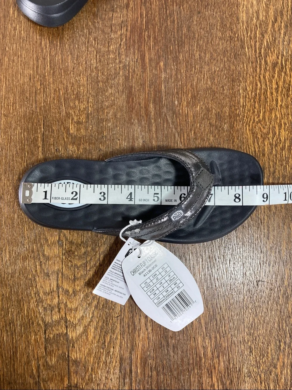 NWT Hey Dude Christi Classic Flip Girls Size Y2 (EU 34) Black Shimmer
